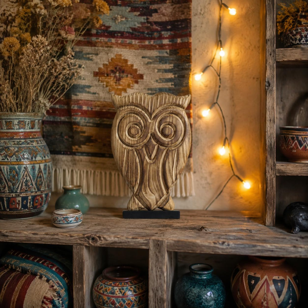 Wood Whimsical Room Decor Face Statue for Women