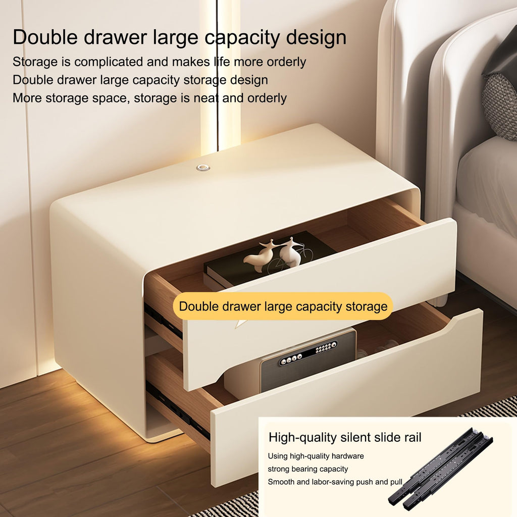 Night Stand Nightstand with LED Light Dresser Bedside Table Side Table for Bedroom End Table with Drawers Bedroom Furniture Storage Cabinet for Living Room Sofa(Gray,50 * 40 * 50cm)