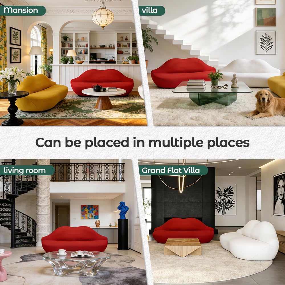 Lip-Shaped Sculptural Lounge Sofa