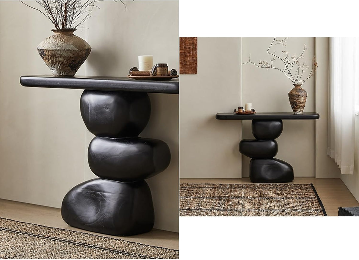 Entry Table Home Decor, Modern Console Table, Entryway Table Wood, Hallway Table, Entrance Table, Foyer Table(Black,120x30cm/47x12in)