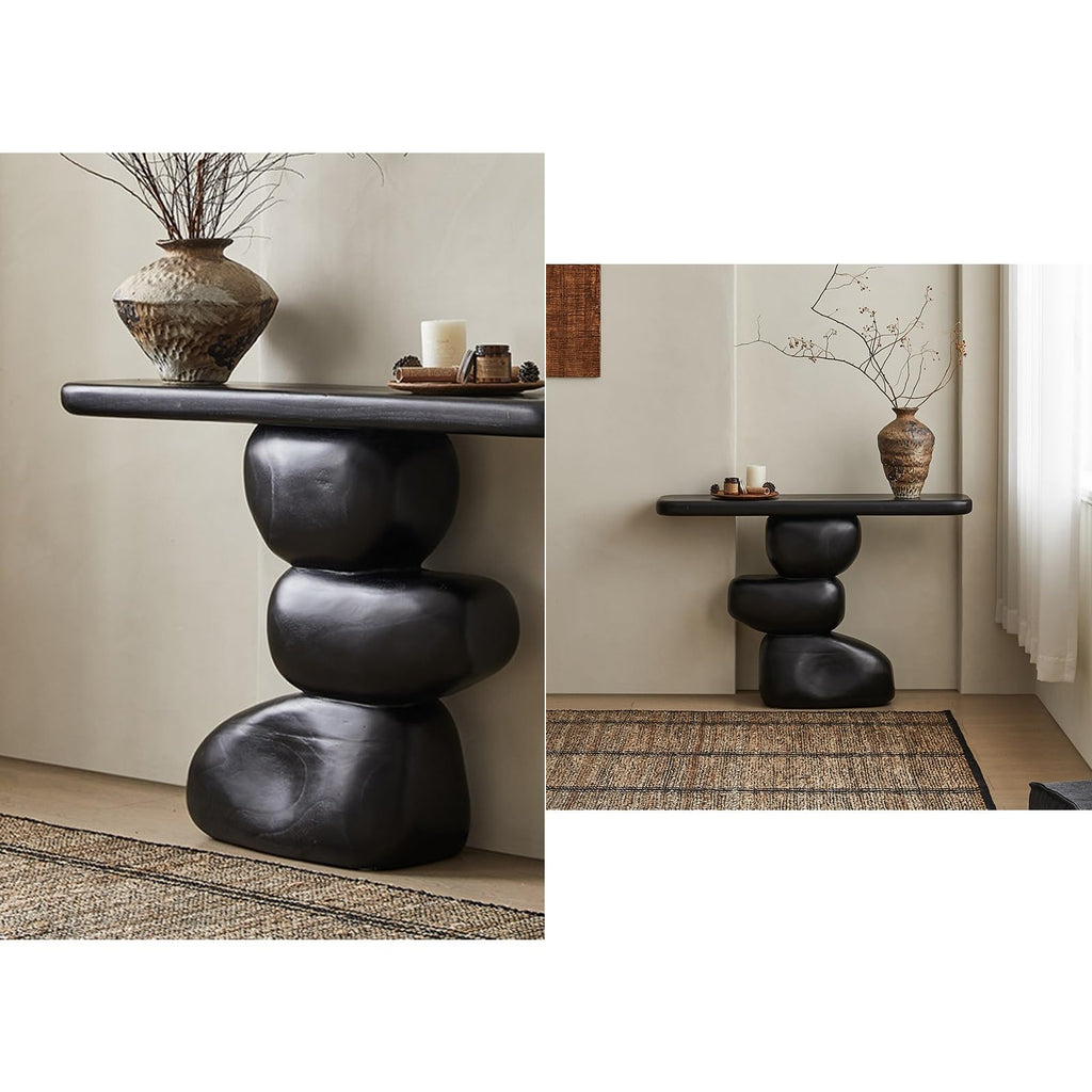 Entry Table Home Decor, Modern Console Table, Entryway Table Wood, Hallway Table, Entrance Table, Foyer Table(Black,120x30cm/47x12in)