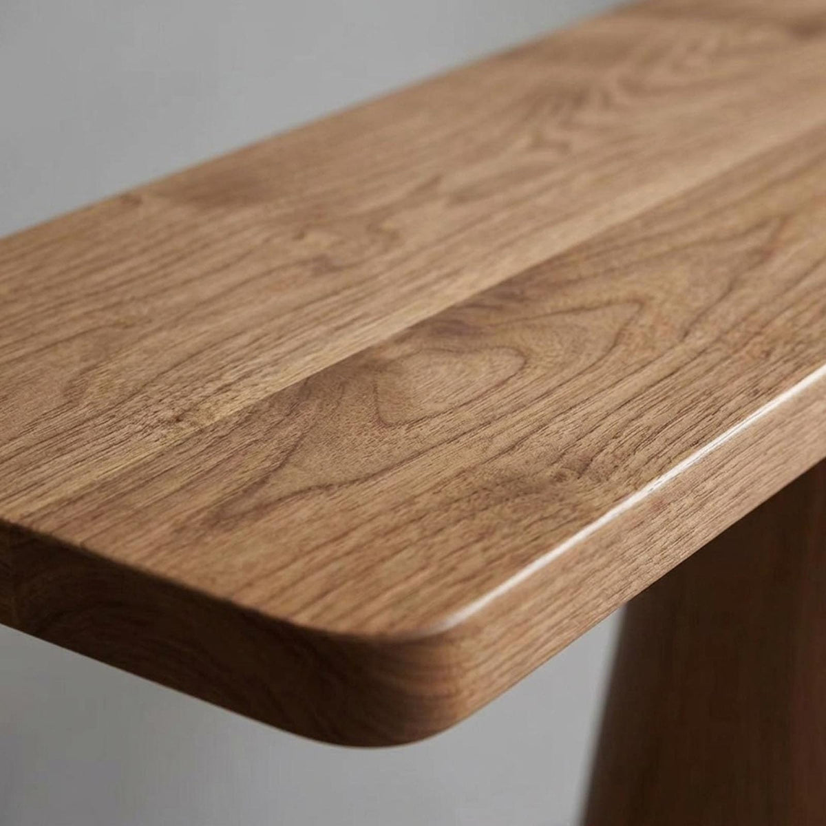 Slim Sculptural Wood Console Table