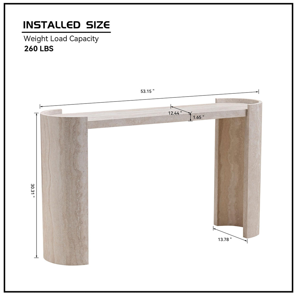 47.24" Fiberglass Entryway Table, Narrow Long Console Table, Modern Wavy Design Sofa Table Entrance Table for Living Room,Foyer,Hallway,No Need Assembly