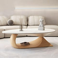 Stone-Top Trestle Coffee Table