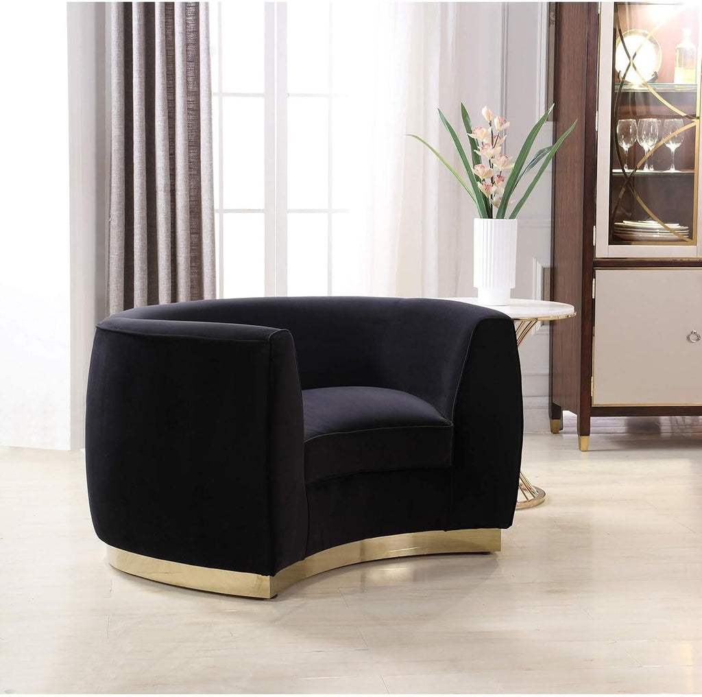 Maykoosh Velvet Accent Chair - Modern Living Room Upholstered Seating with Steel