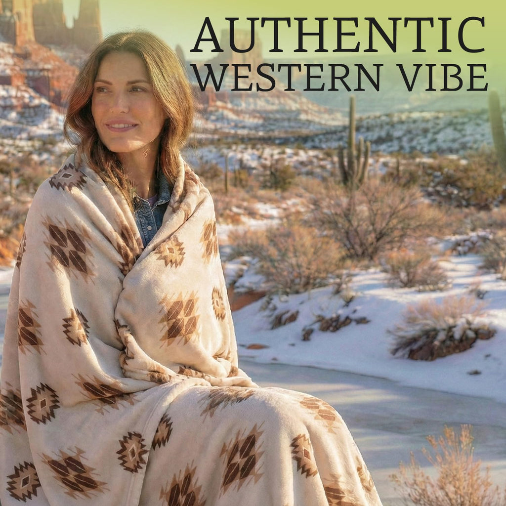 Sacred Thread Aztec Blanket Fleece, Western Blanket (Coffee Flannel) (King)