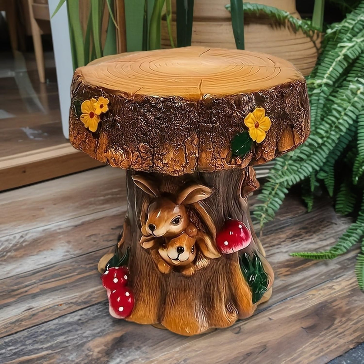 14" Oversized Pineapple Shaped Garden Stool Decor, Side Table, Plant Stand