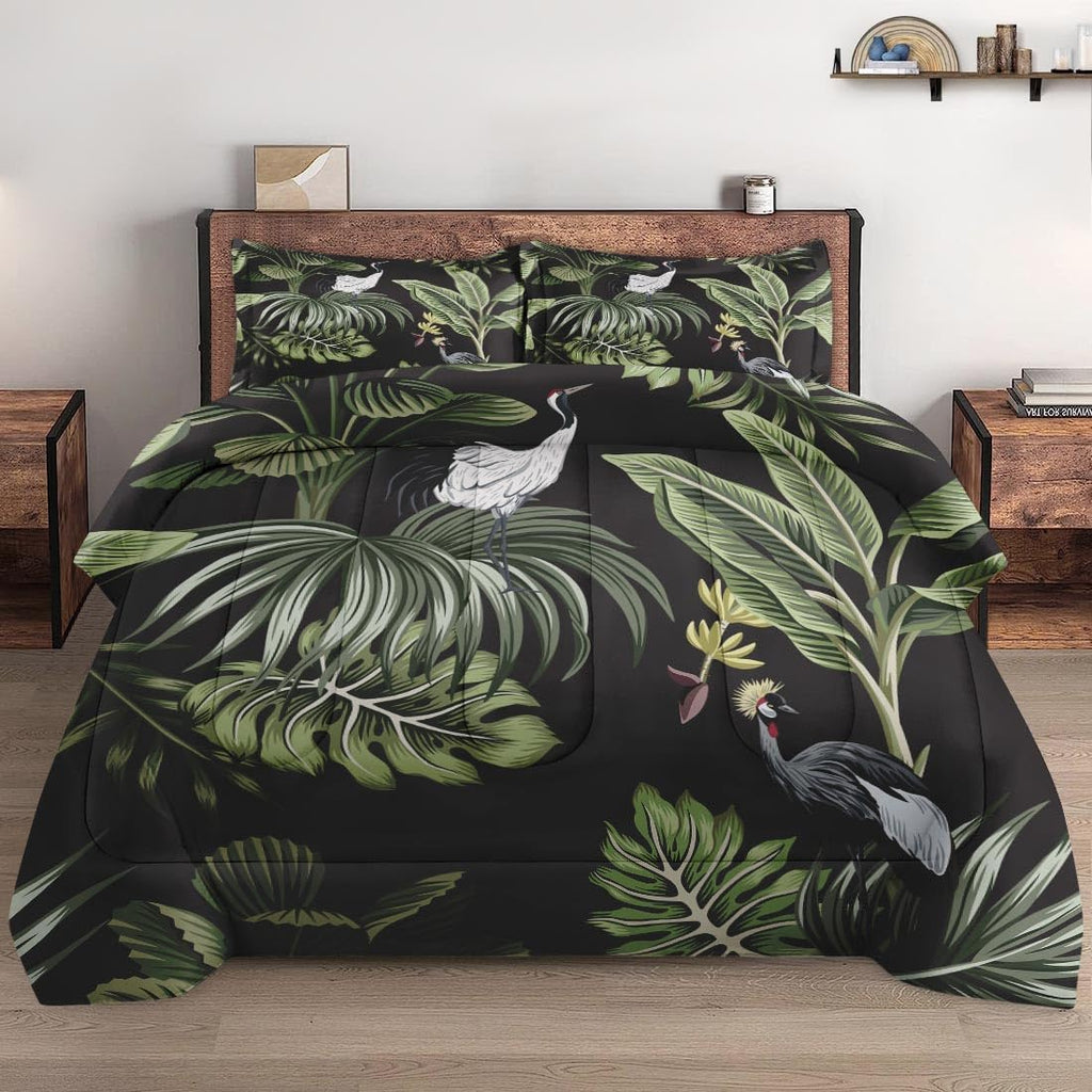 Pamnest Queen Comforter Set, 3 Pieces African Floral Bedding, All Season