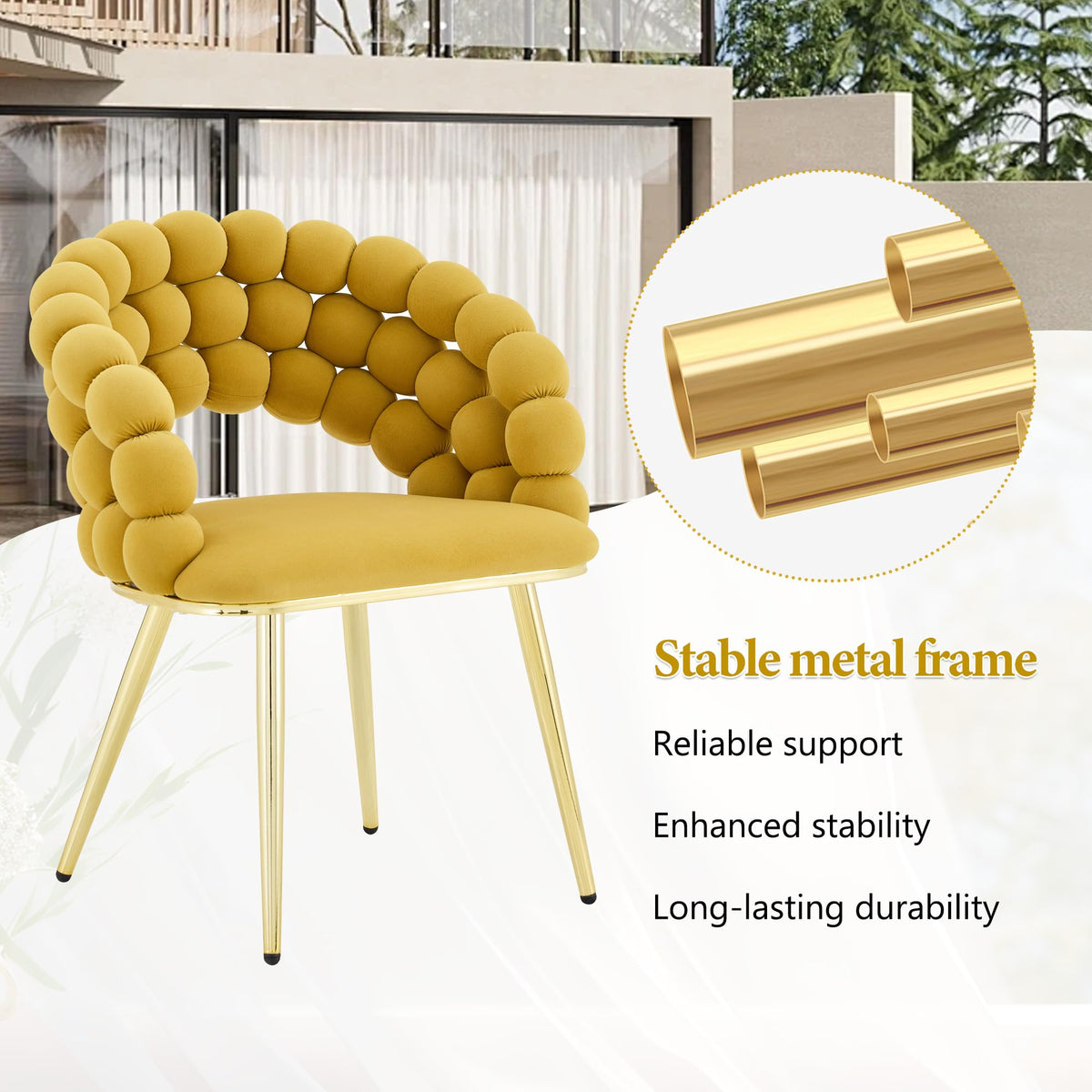 Bubble-Back Velvet Dining Chairs