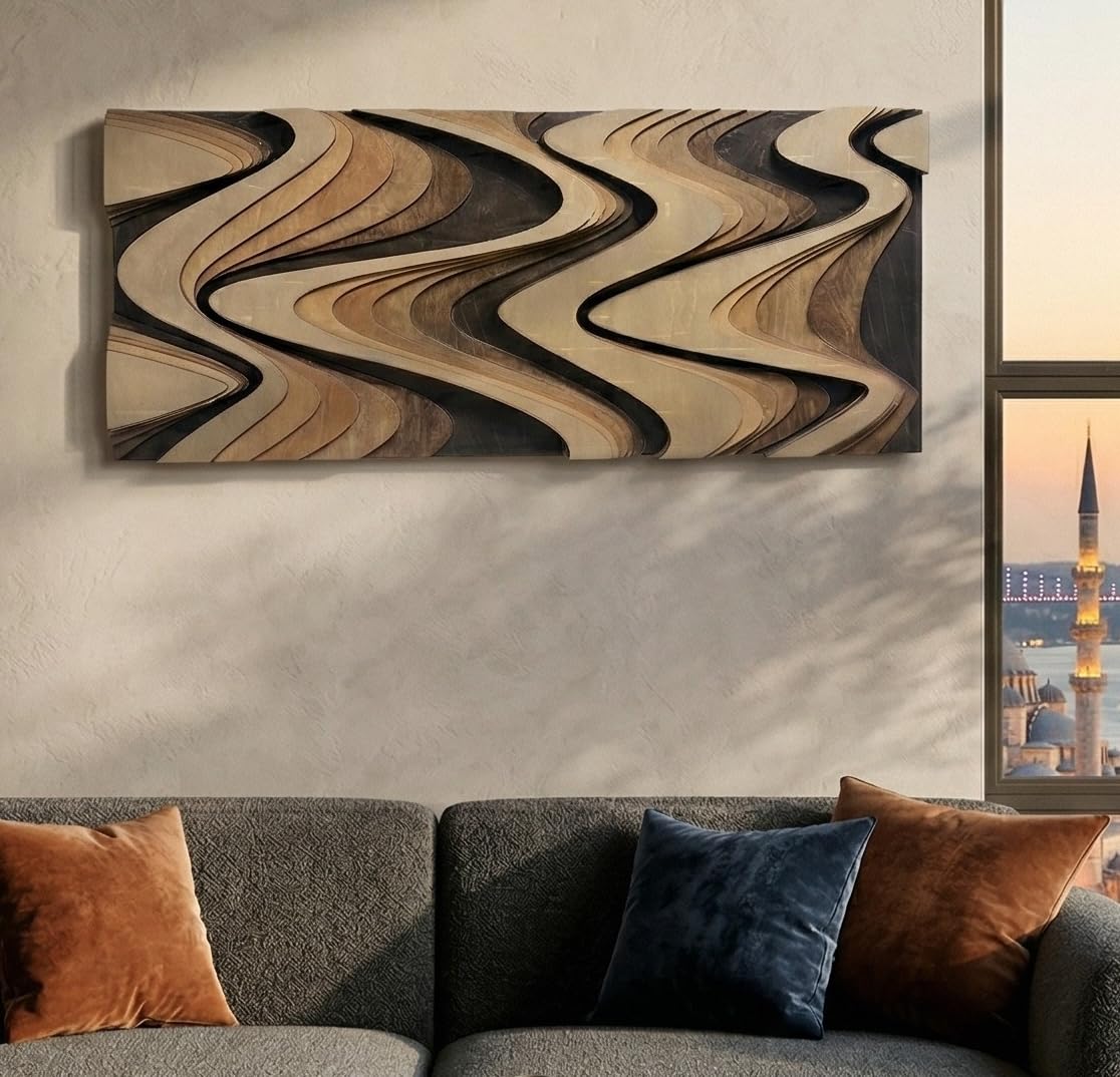 NEODECO Flow Layered Wooden Wall Art