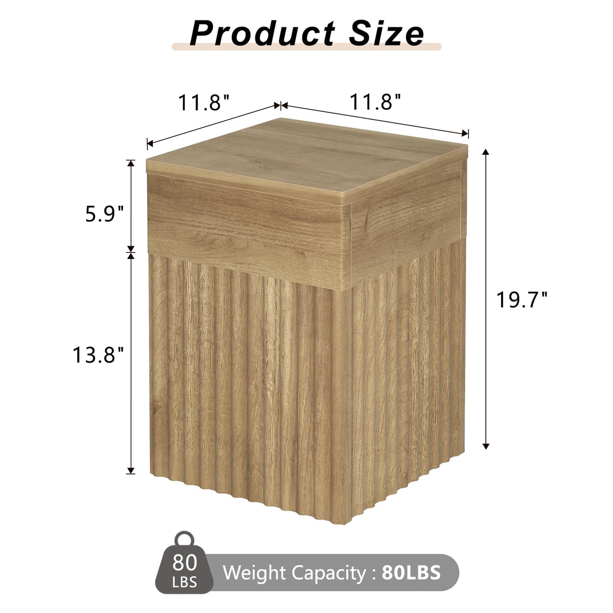 Fluted Wooden Side Table
