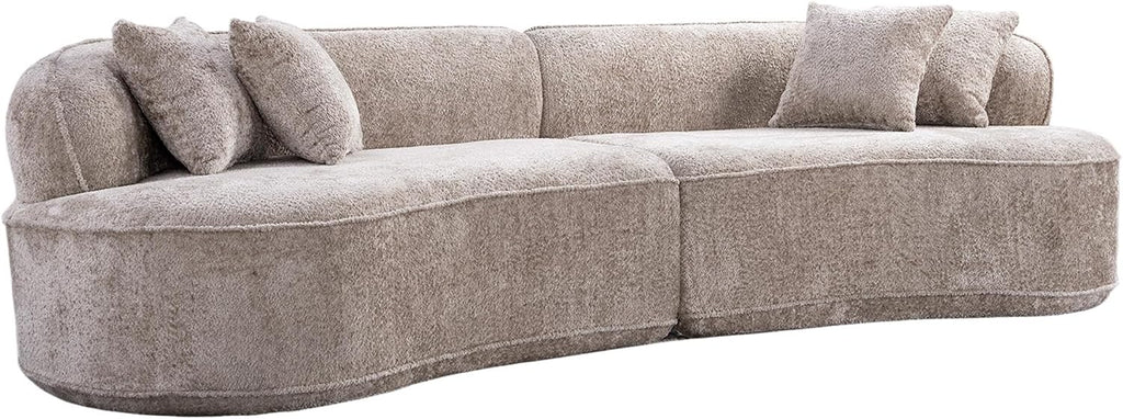 Curved Cloud Sectional Sofa with Pillows