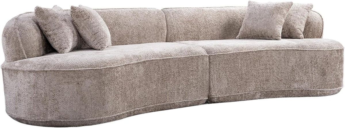 Curved Cloud Sectional Sofa with Pillows