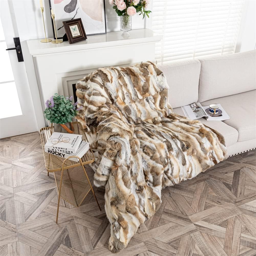 Shaggy Faux Fur Throw Blanket