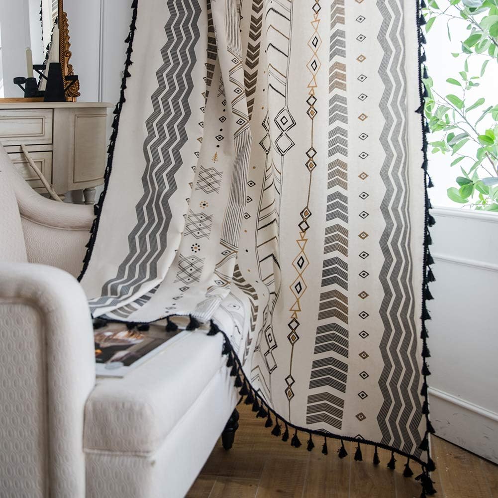 Boho Tassel Curtains, Set of Two