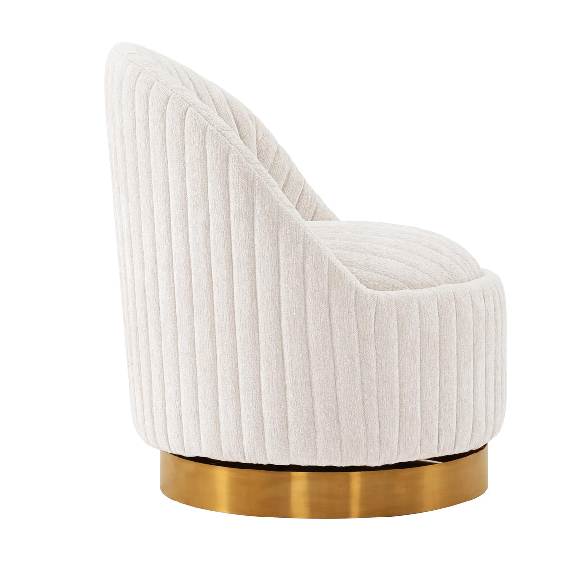 Manhattan Comfort Leela Modern Swivel Accent Chair in Luxurious Boucle Upholstery