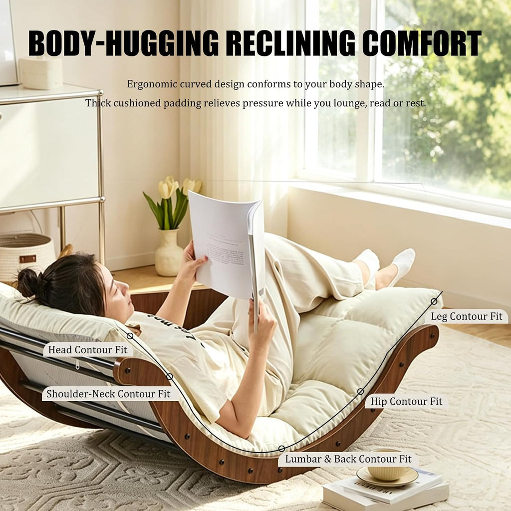 Curved Rocking Lounge Chair for Living Room
