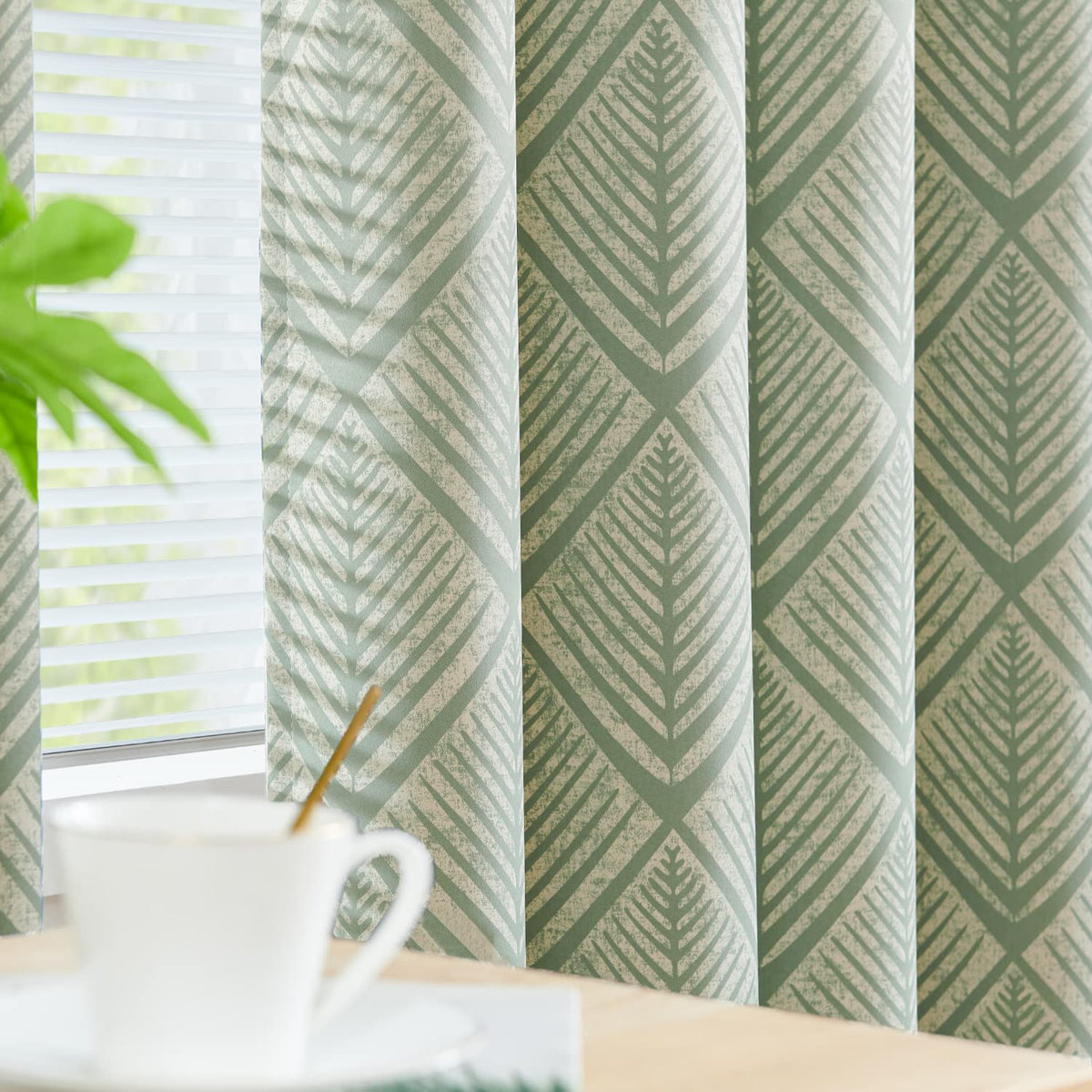 Geometric Blackout Grommet Curtains, Set of Two