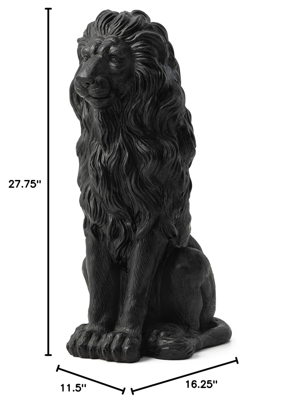 Glitzhome Guardian Sitting Lion Statue Regal Indoor and Outdoor Garden Sculpture