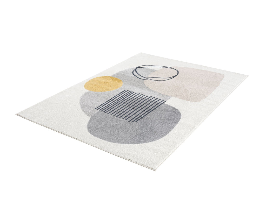 Abani Deco Collection Area Rug - Cream Minimalist Geometric Design - 8'11" x