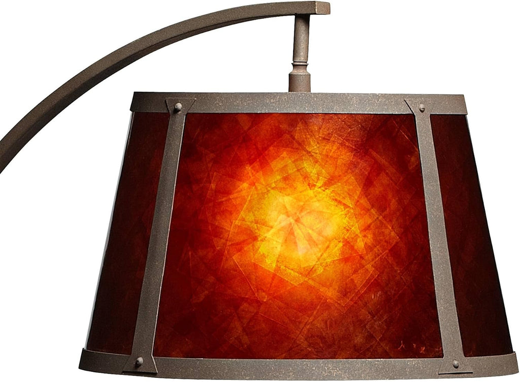 Oak River Dark Rust and Amber Mica Arc 66 1/2" Tall Floor Lamp USB Dimmer