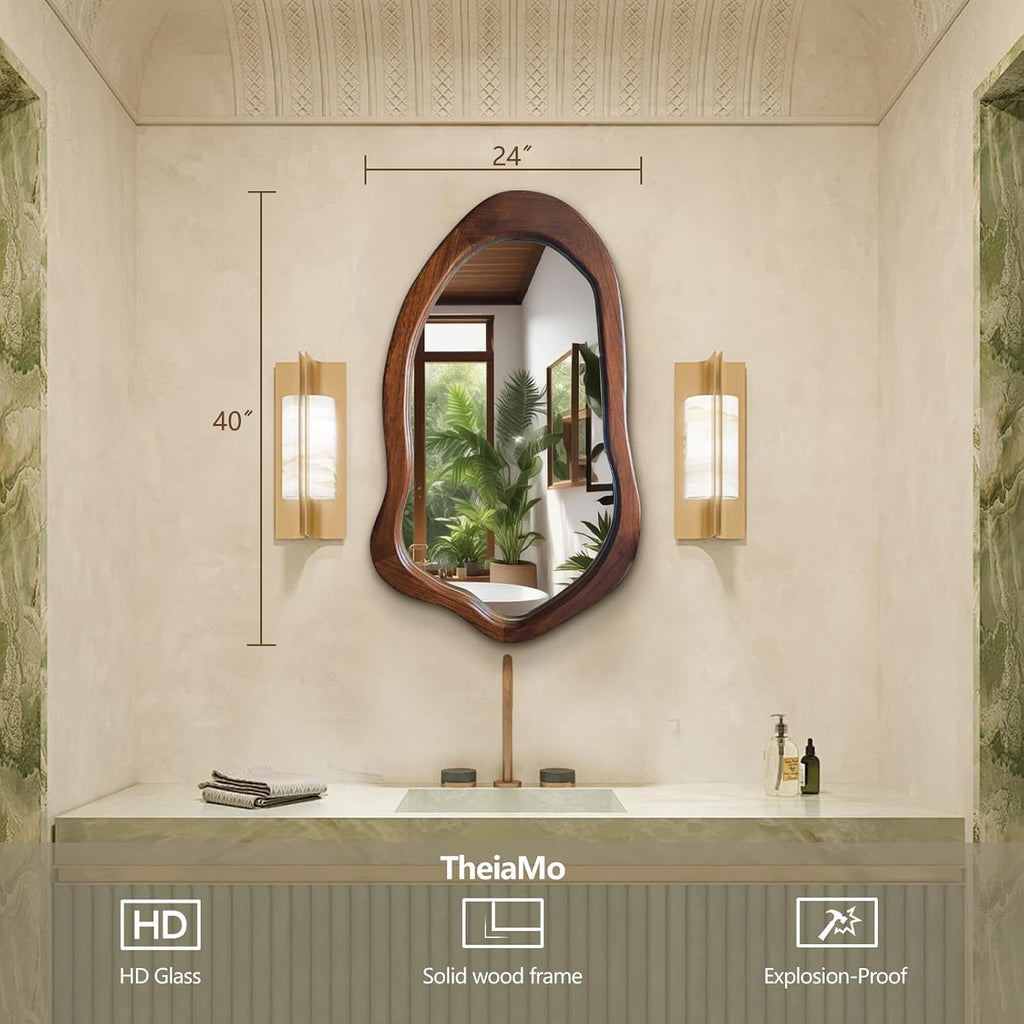 Irregular Wood-Framed Wall Mirror Collection