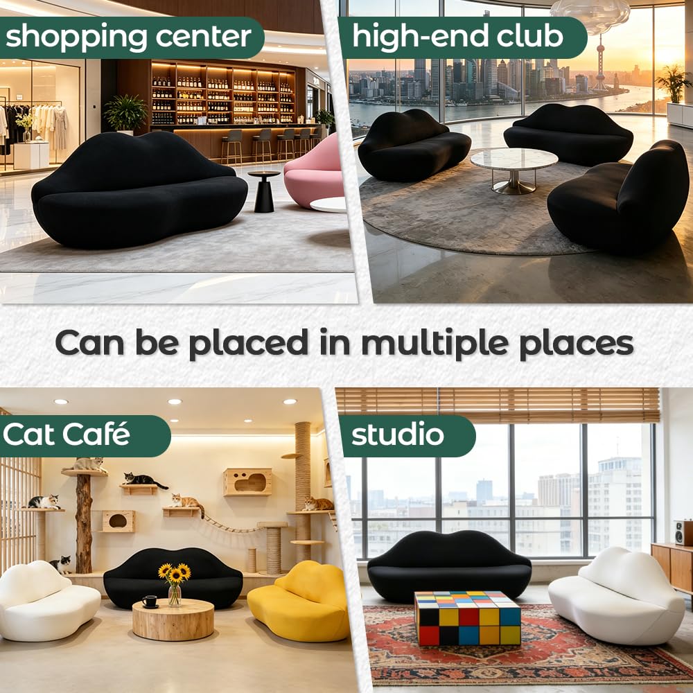Lip-Shaped Sculptural Lounge Sofa