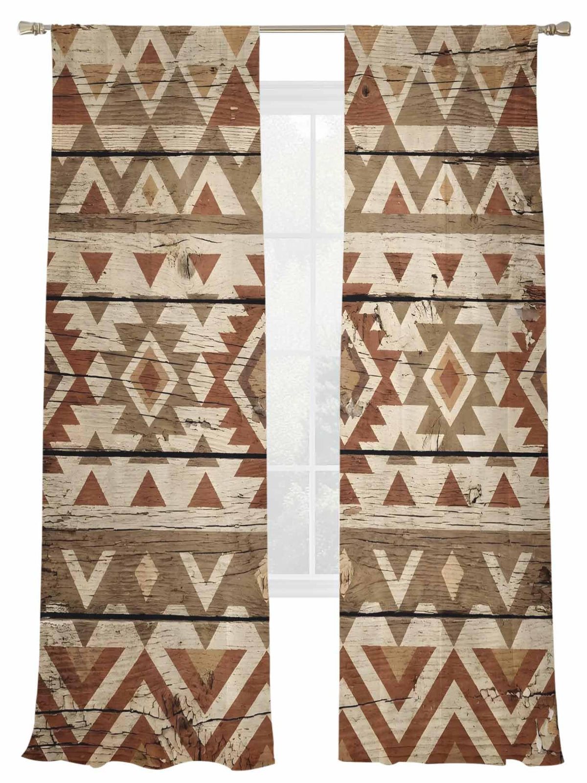 Zigzag Tribal Sheer Curtains, Set of Two