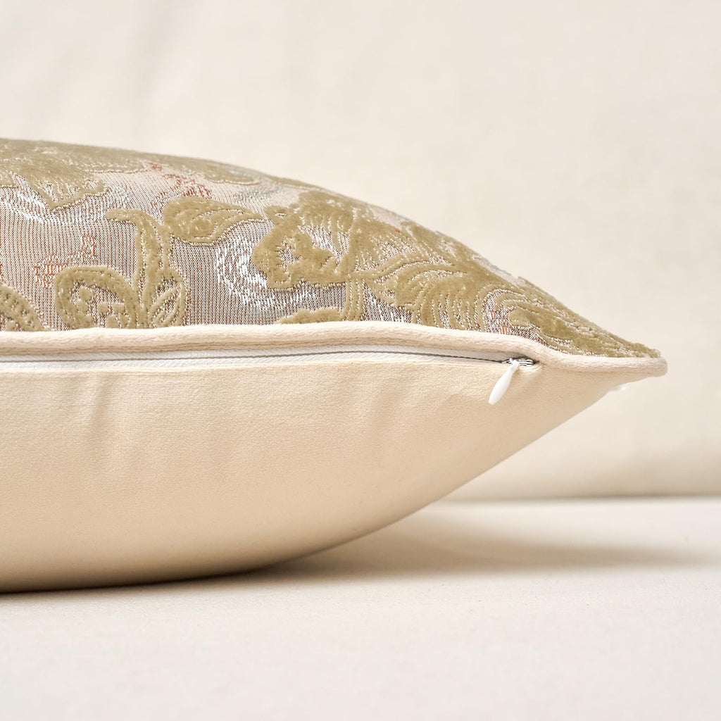 Vintage Floral Cut-Velvet Pillow Cover