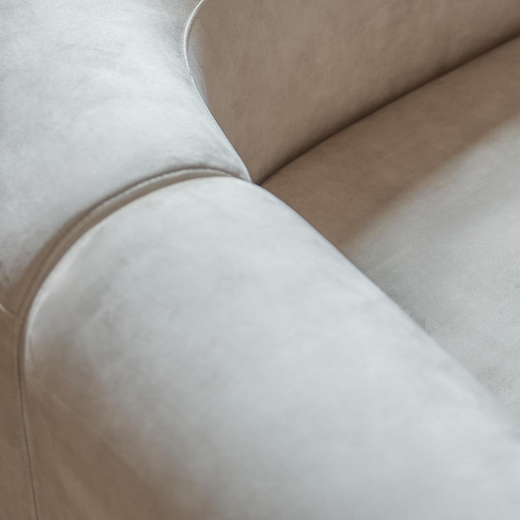 Acanva Mellow Modern Tight Curved Back Velvet Sofa, 4 Seater Modular