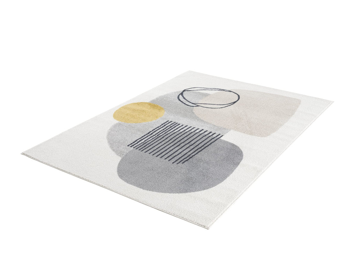 Abani Deco Collection Area Rug - Cream Minimalist Geometric Design - 8'11" x