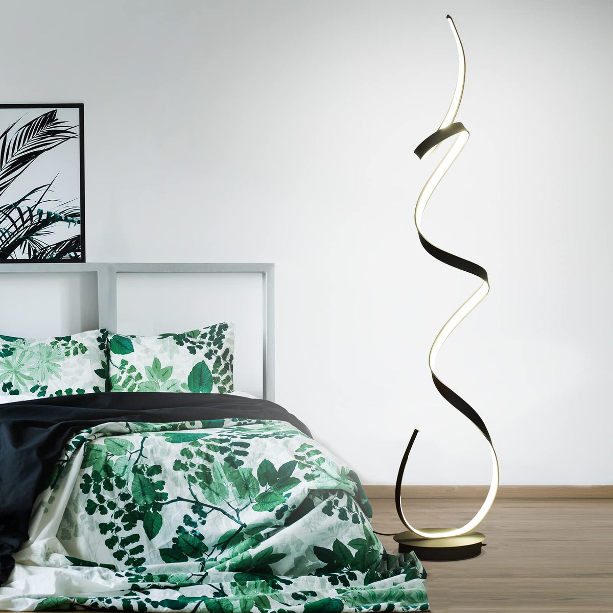 3 Color Temperature LED 60W 59inches Golden Electroplated Floor Lamp with Remote