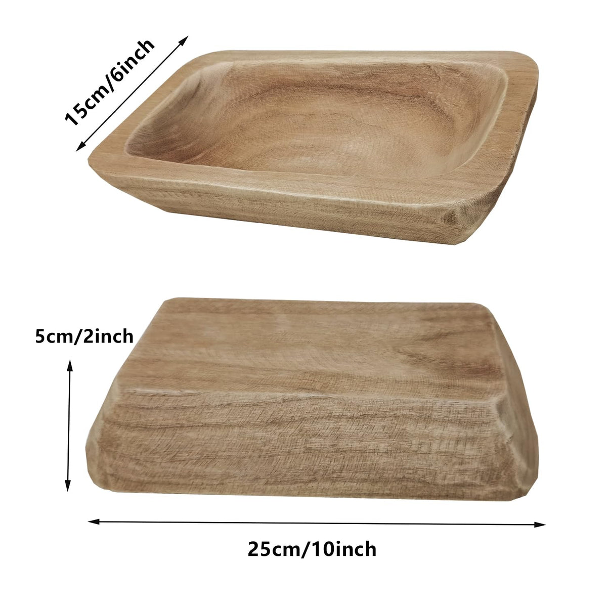 Hand-Carved Wooden Dough Bowl Centerpiece