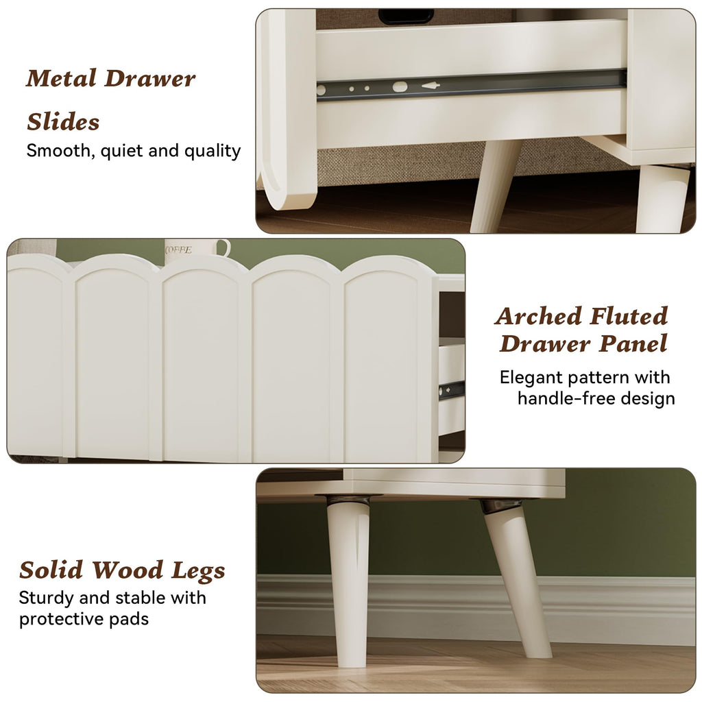 Fluted Nightstand