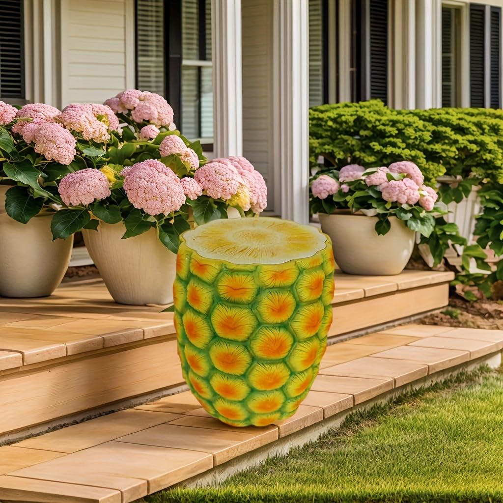 Fruit-Inspired Stool,End Table:Multi-Functional Furniture–as Seating,Stylish Side Table,Home Decor Plant Stand (Yellow Lemon, Inches, 14.17, Inches, 12.60, Inches, 12.60)