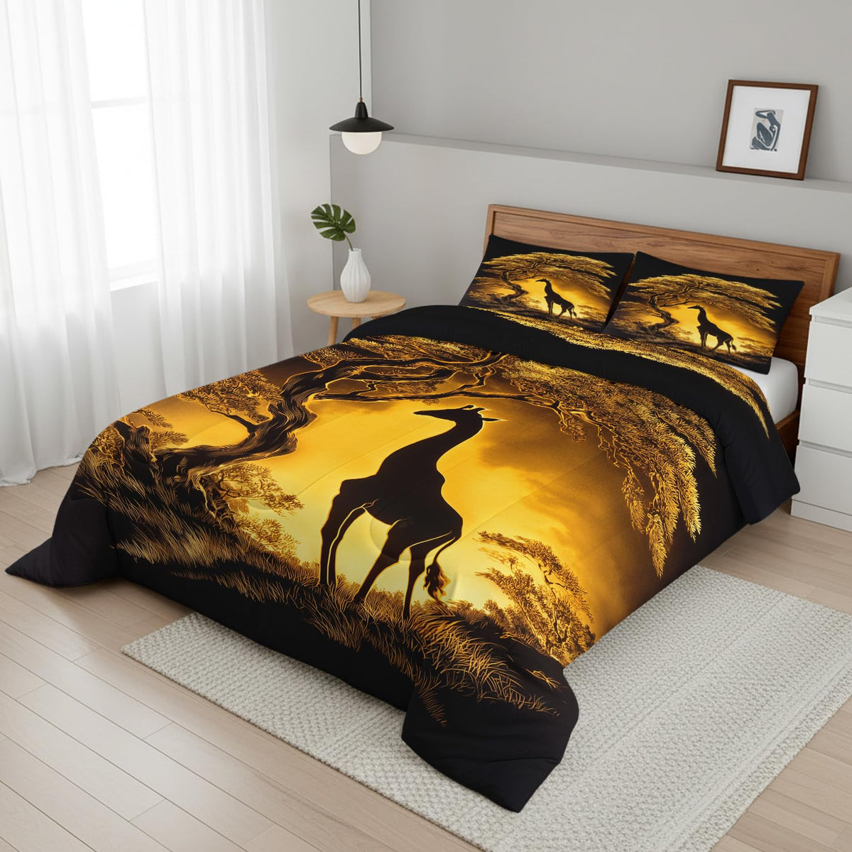 Patchwork Geometric Queen Size Comforter Sets 3 Piece