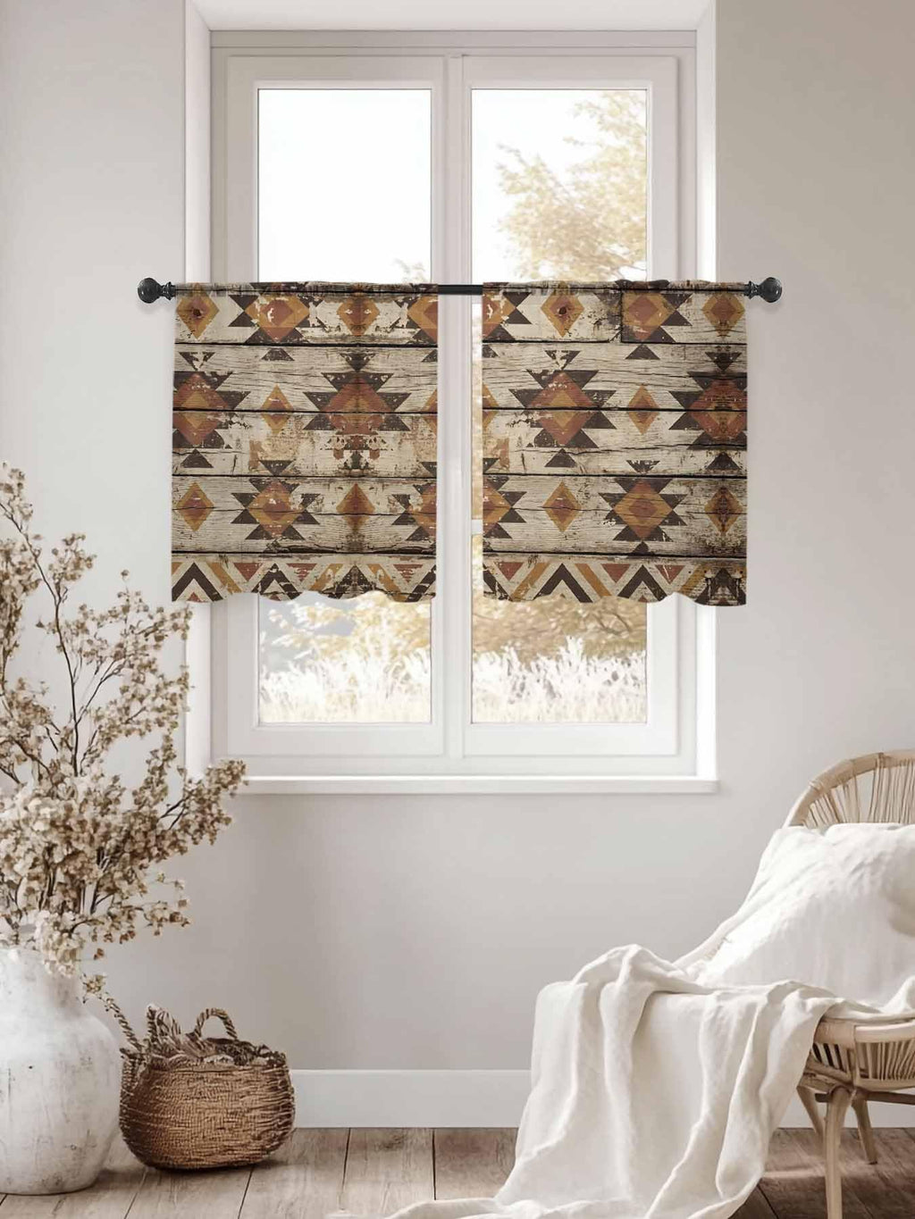 Diamond Tribal Sheer Curtains, Set of Two