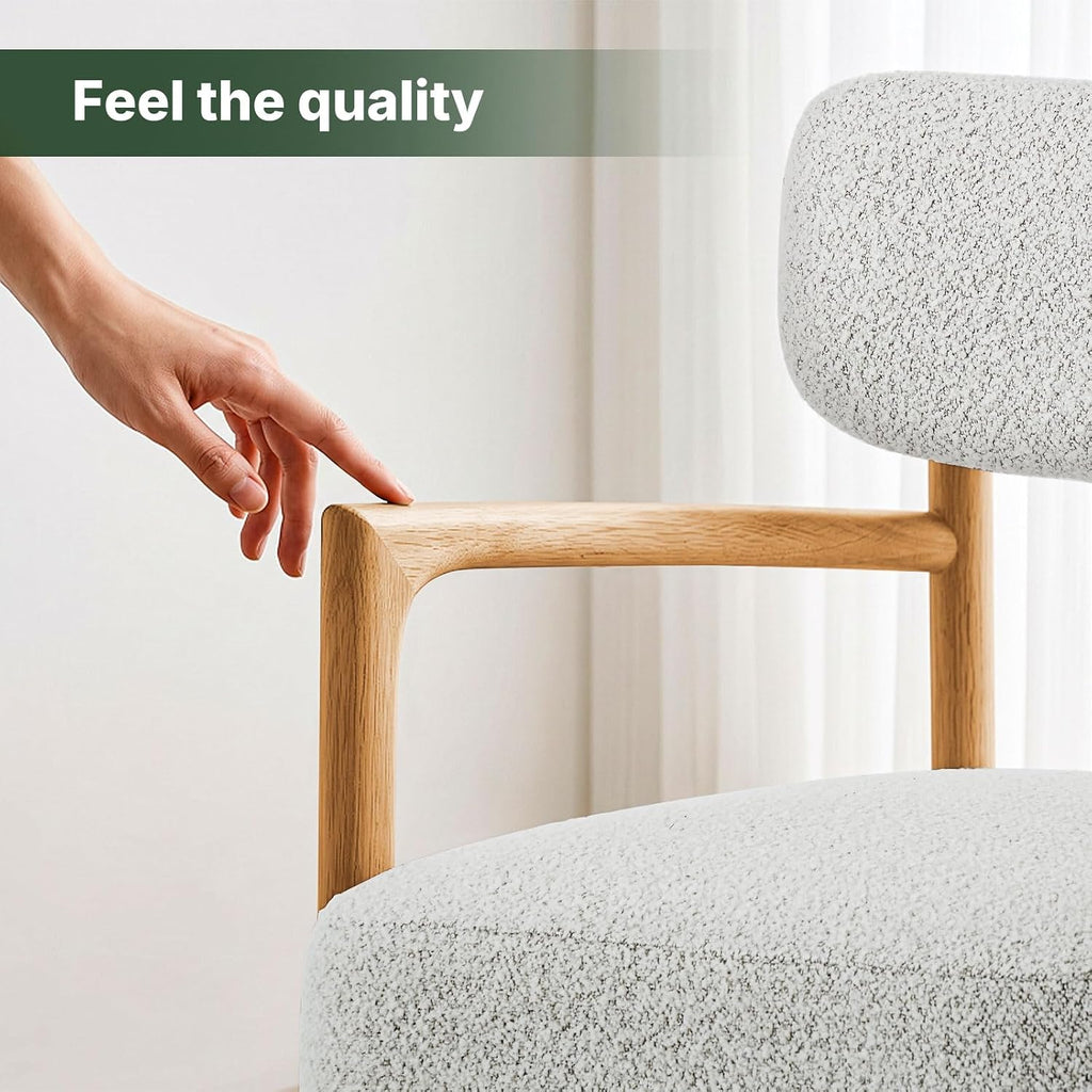 Busaurus Modern Accent Chair, Boucle Arm Chair for Living Room