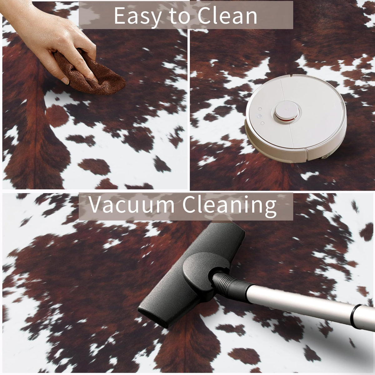 Faux Cowhide Rug 4.6x5.2 ft Cow Hide Faux Cowhide for Living Room Bedroom Dining