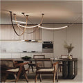 Leather Nordic Modern Hanging Pendant Lamp Minimalist Line Design Led Light Home