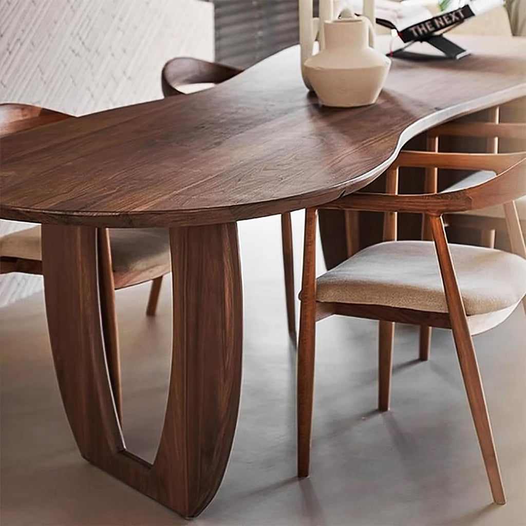 Double-Pedestal Solid Wood Dining Table