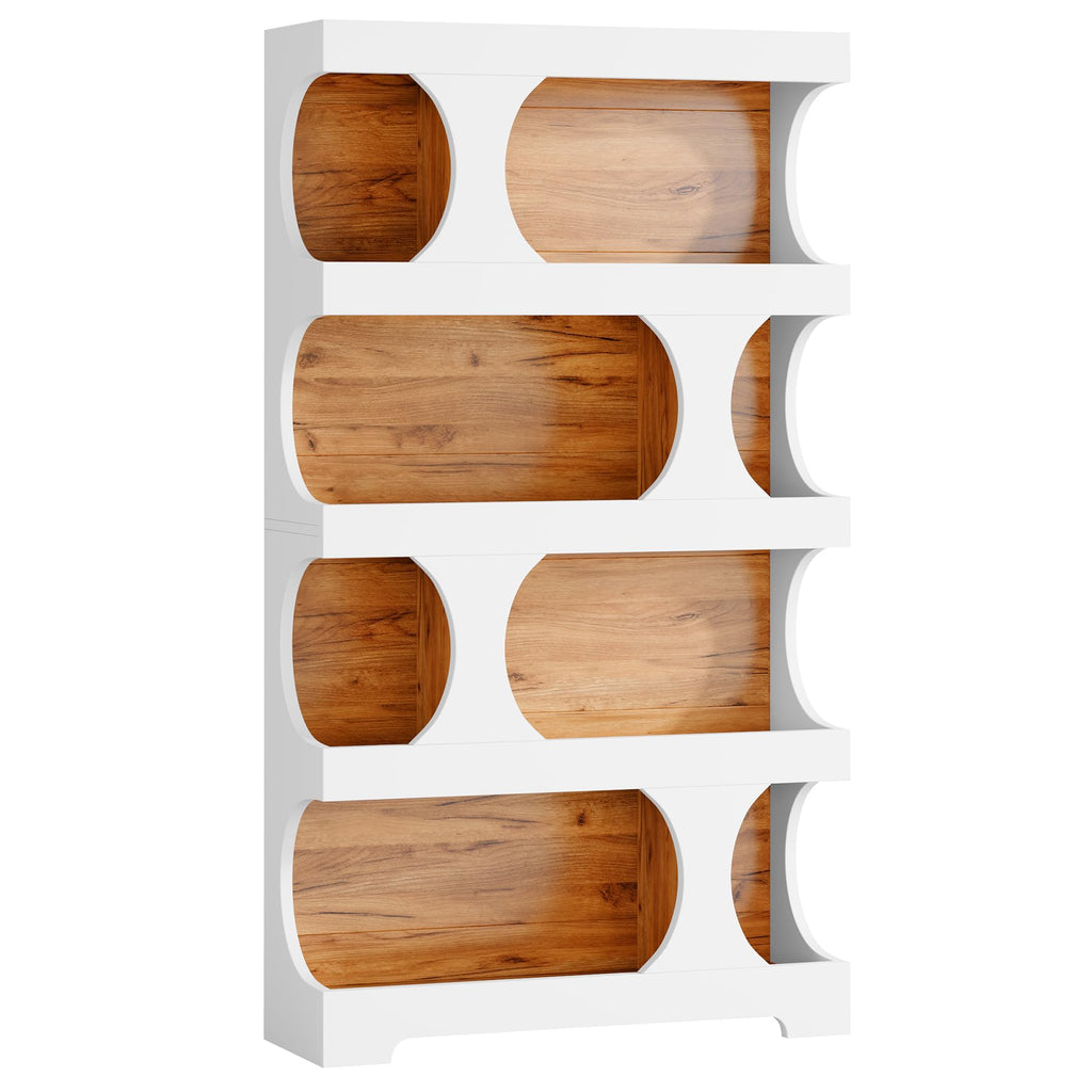 71-Inch S-Shaped 4-Tier Bookcase – Set of 2