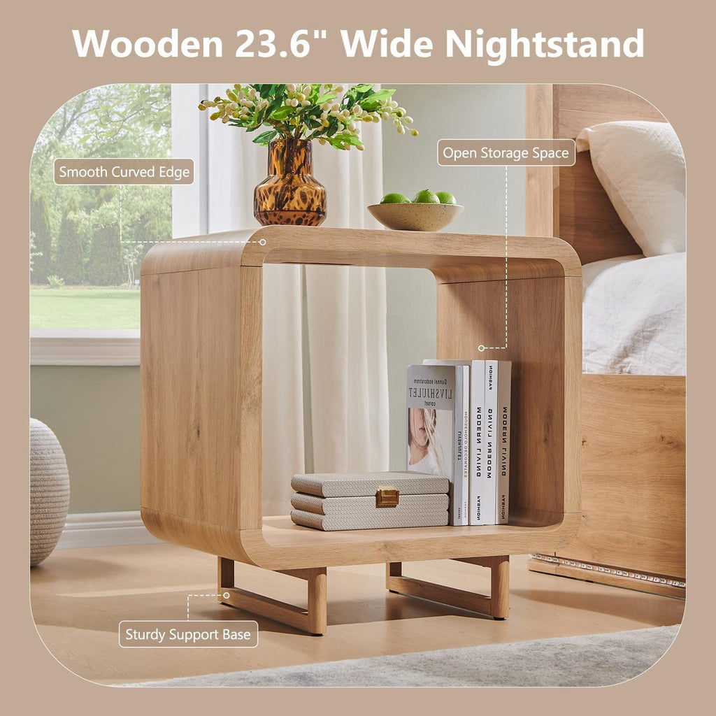 Curved Two-Tier End Table