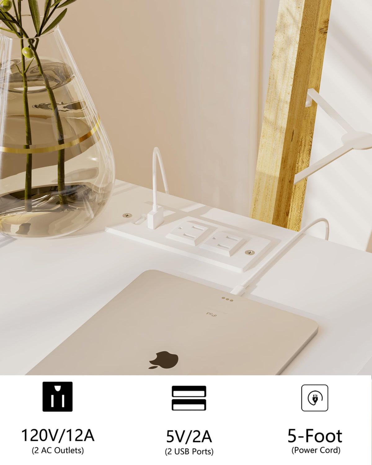 Modern Nightstand with Drawer & Open Shelf