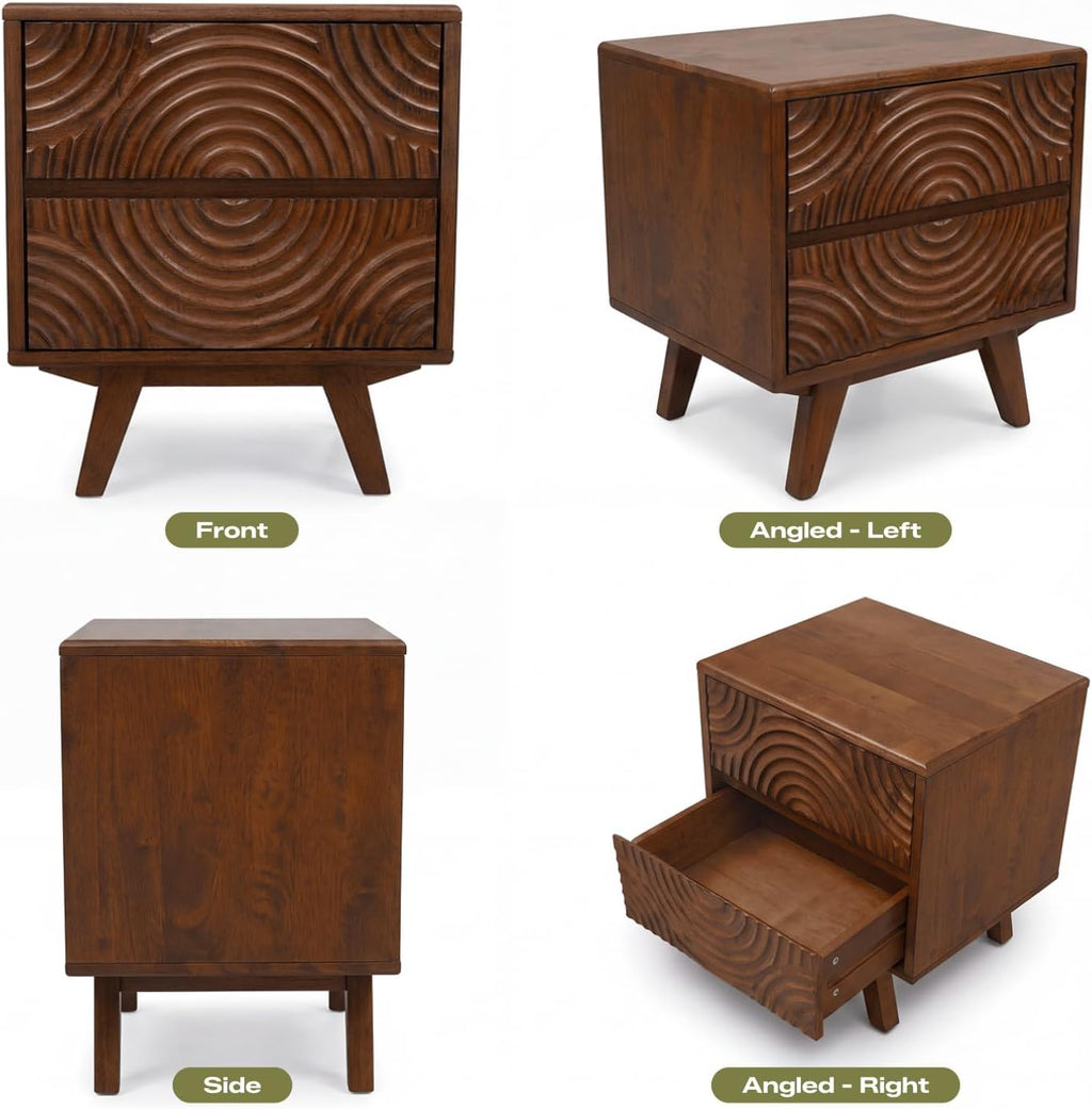Acacia Harmony Two-Drawer Nightstand