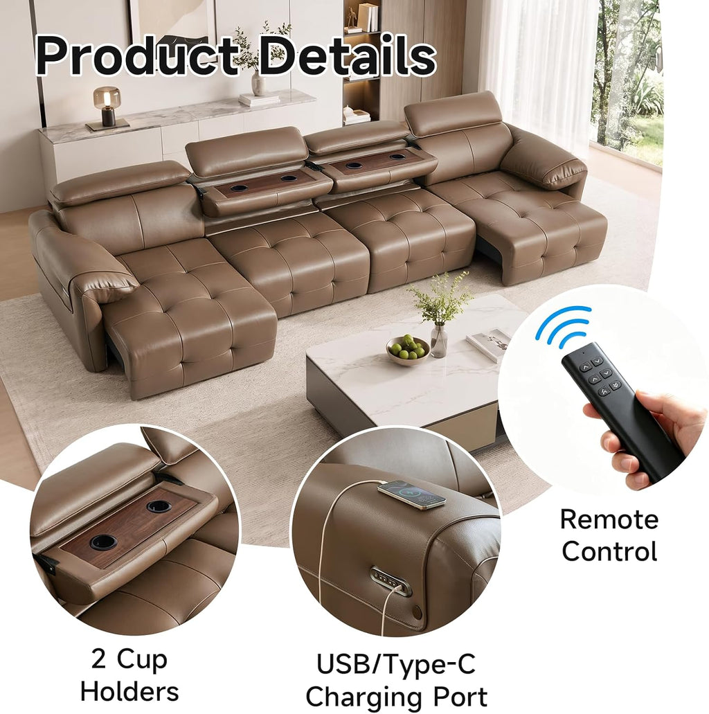 Electric Pull Out Sofa With Adjustable Headrests