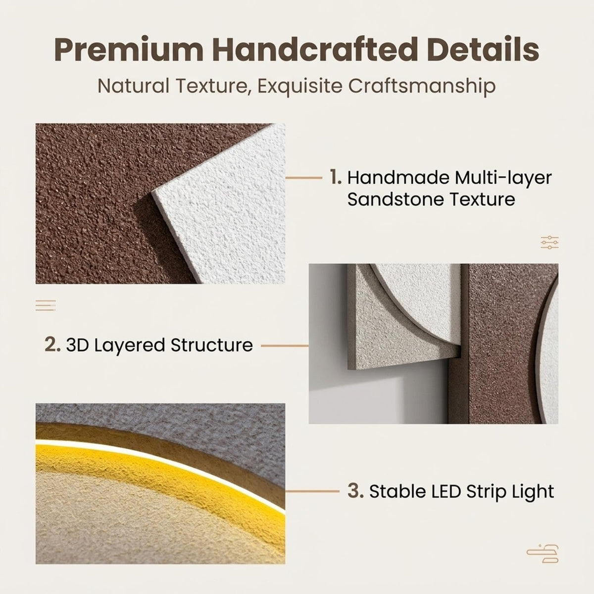 3D Sandstone LED Wall Art