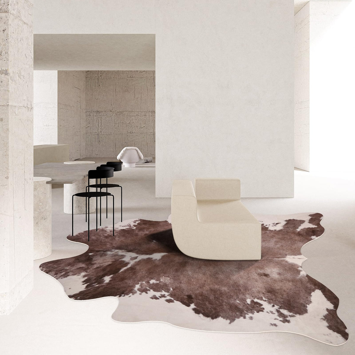Faux Cowhide Rug 4.6x5.2 ft Cow Hide Faux Cowhide for Living Room Bedroom Dining