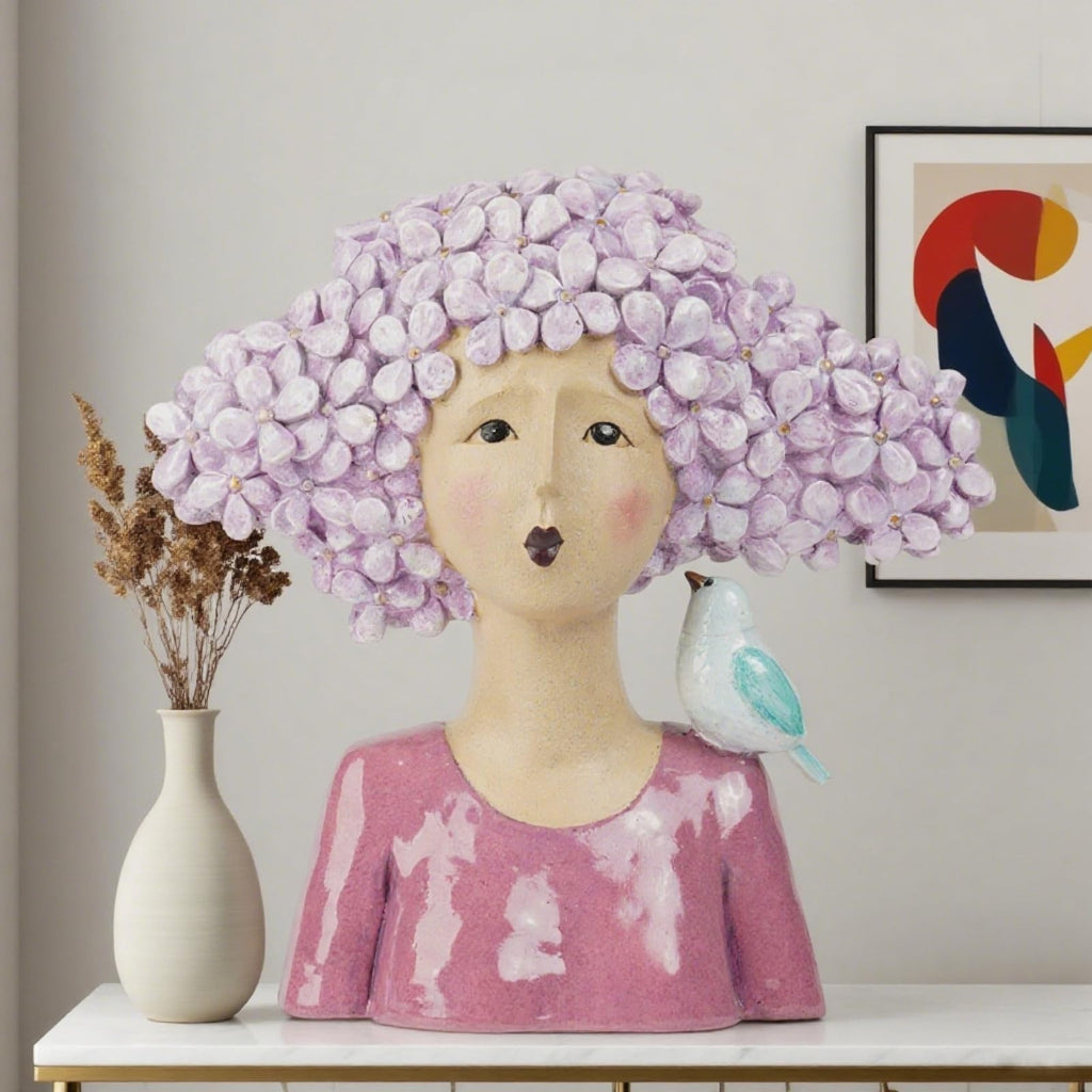 Artistic Frida Kahlo-Inspired Resin Bust Sculpture