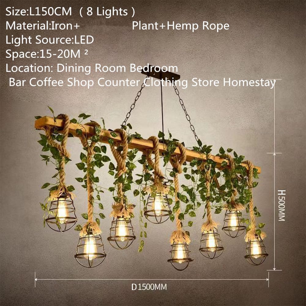 American Pastoral Restaurant Pendant Light LED Retro Creativity Hemp Rope Music